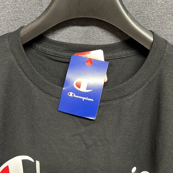 💥3/$15💥NWT - Champion Men’s Short Sleeve Logo Tee Shirt in Black - XL - Picture 9 of 12
